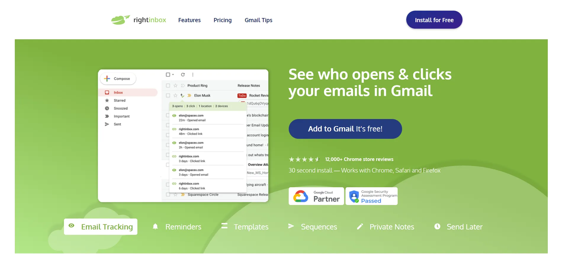 right inbox-Email tracking