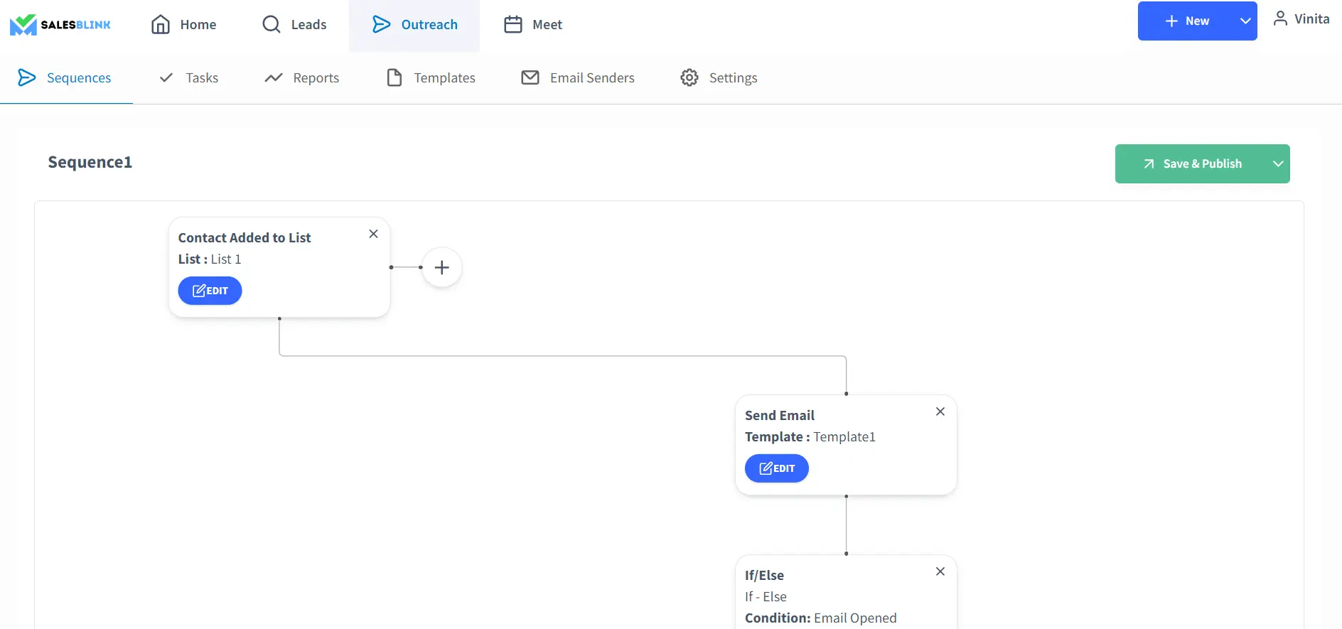 SalesBlink sequence builder