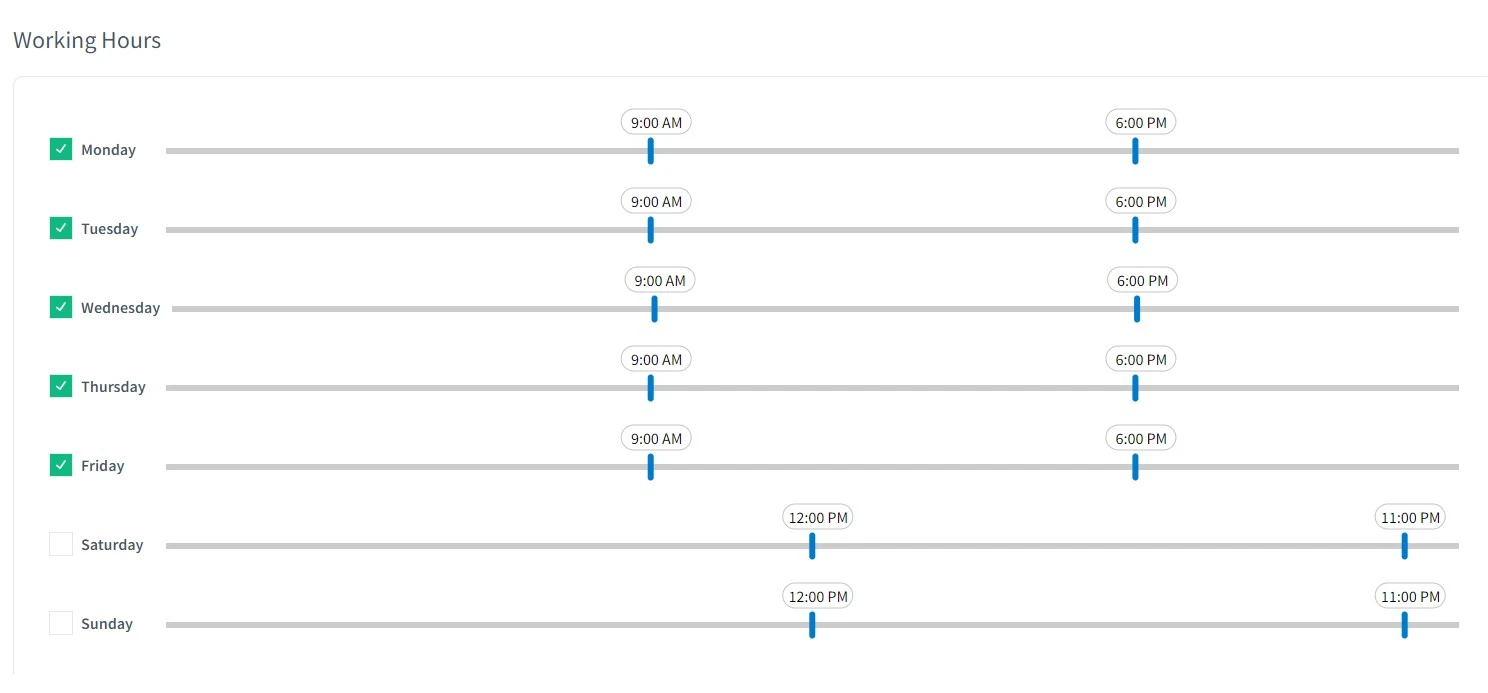 Meeting scheduler settings