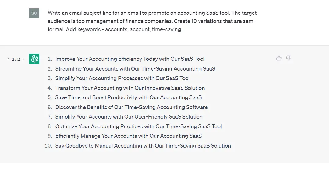 Prompt To Write Cold Email Subject Lines With ChatGPT