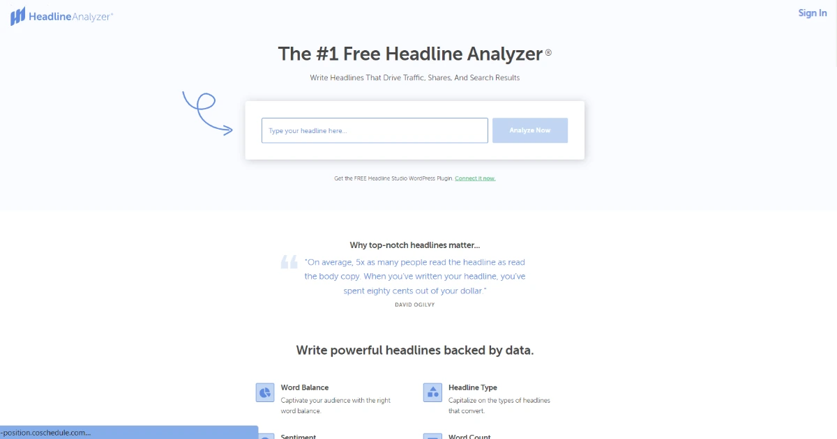 Headline Analyzer by CoSchedule