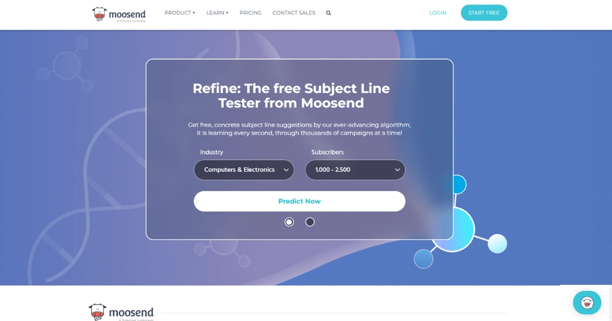 Refine by Moosend - subject line tester