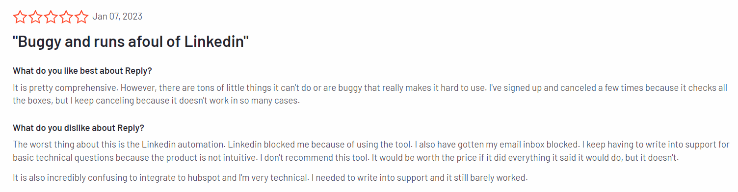 Reply.io User Reviews